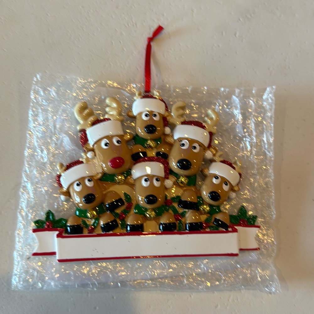 Polar X Personalized Ornament Family of 6  “Reindeers” New